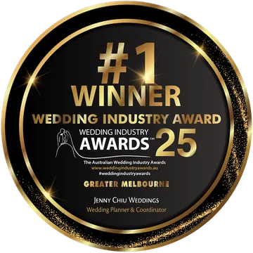 Wedding Industry Awards 2025 - #1 Winner, Wedding Planner & Coordinator, Greater Melbourne