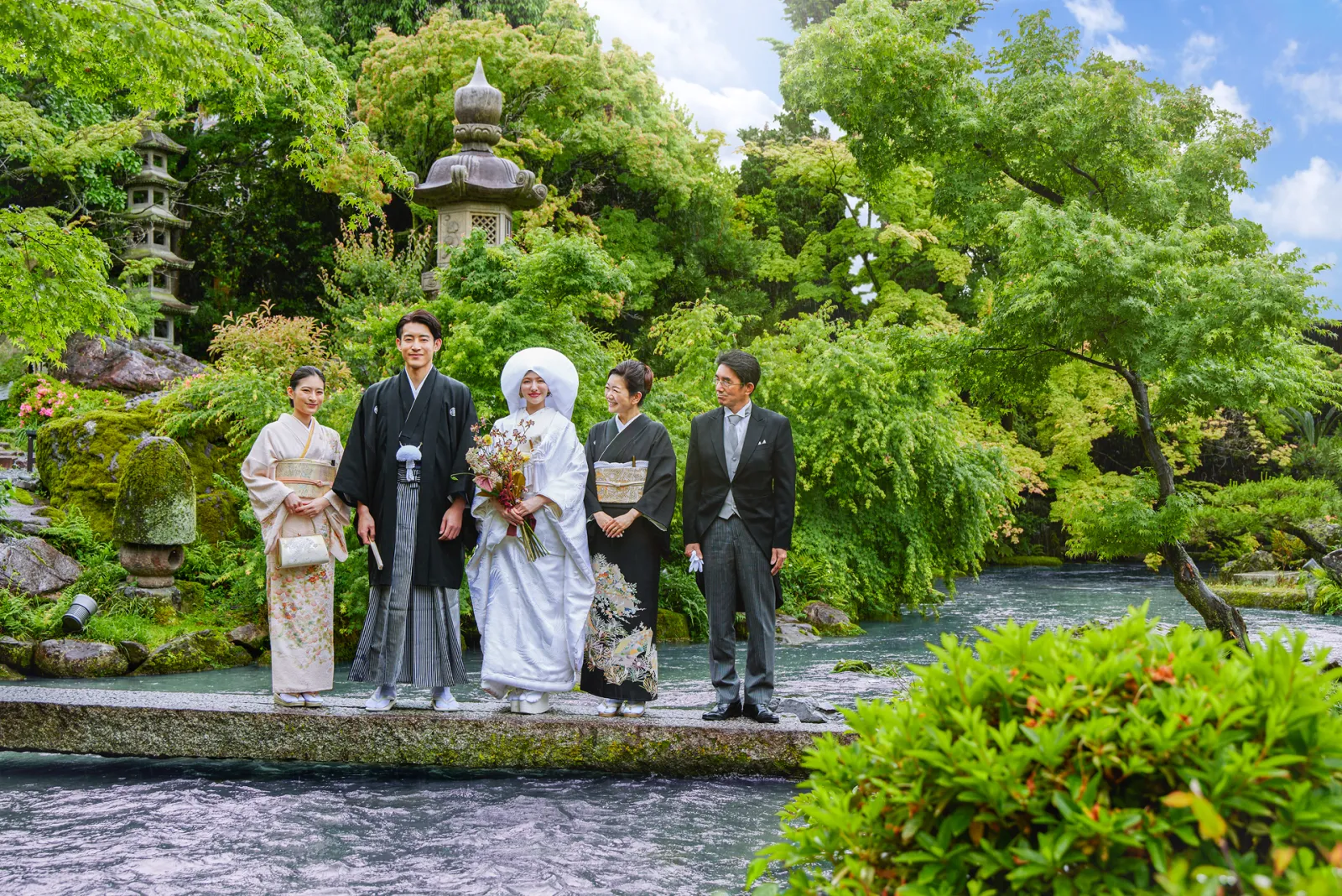 Family photograph in the garden